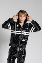 HOOK UP - black/white - JACKET - PVC PLUS