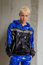 SHINE UP - black / blue / reflective - JACKET - NYLON
