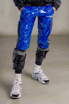 SHINE UP - black / blue / reflective - PANTS - NYLON