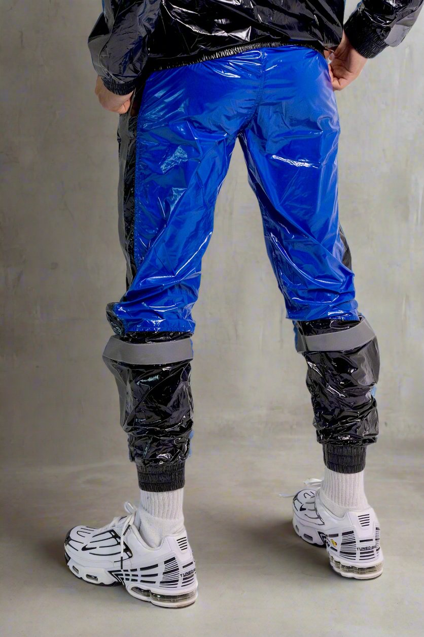 SHINE UP - black / blue / reflective - PANTS - NYLON