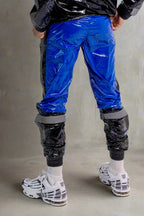 SHINE UP - black / blue / reflective - PANTS - NYLON