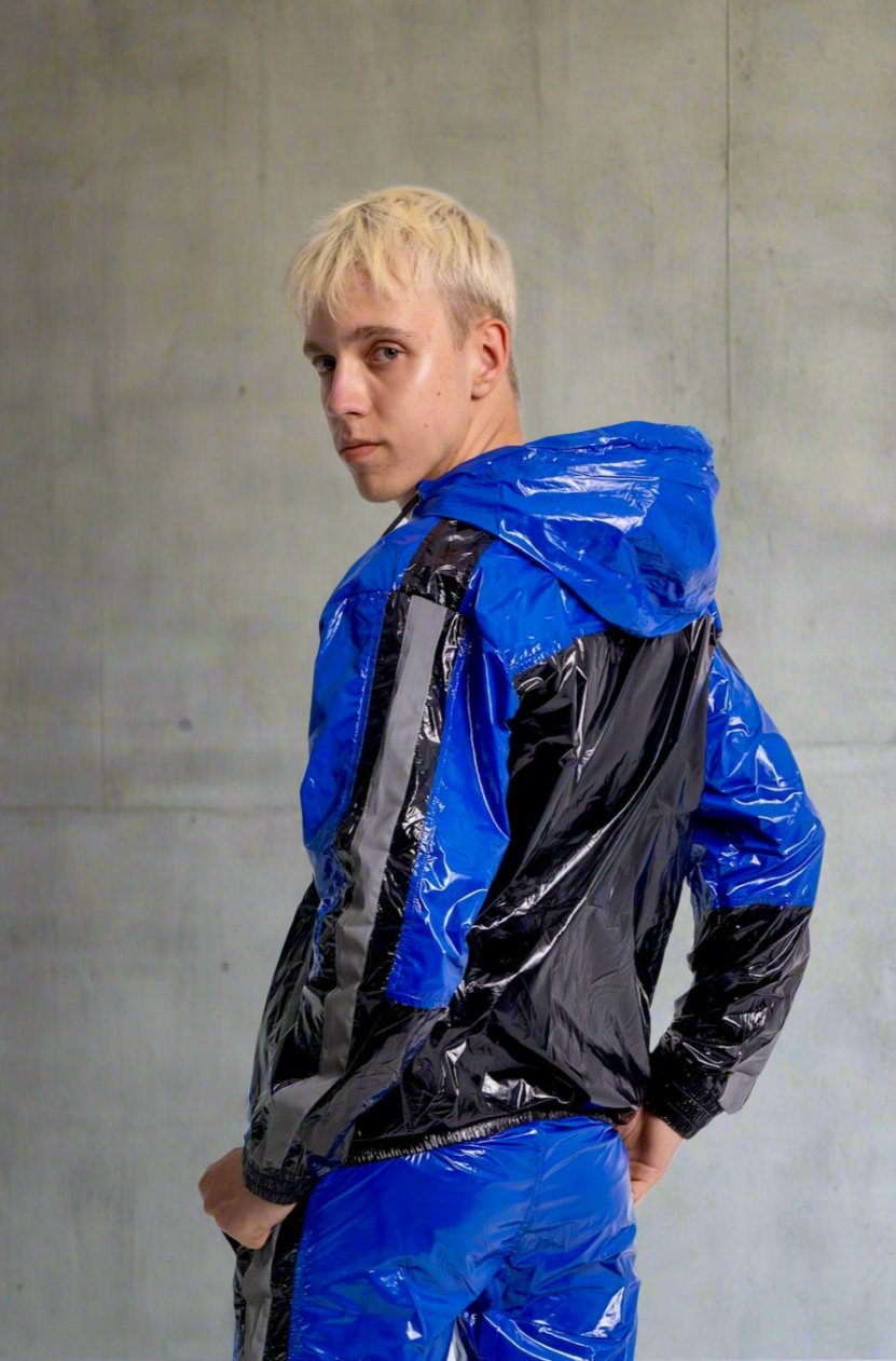 SHINE UP - black / blue / reflective - JACKET - NYLON