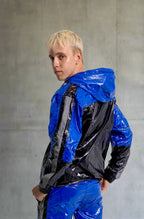 SHINE UP - black / blue / reflective - JACKET - NYLON