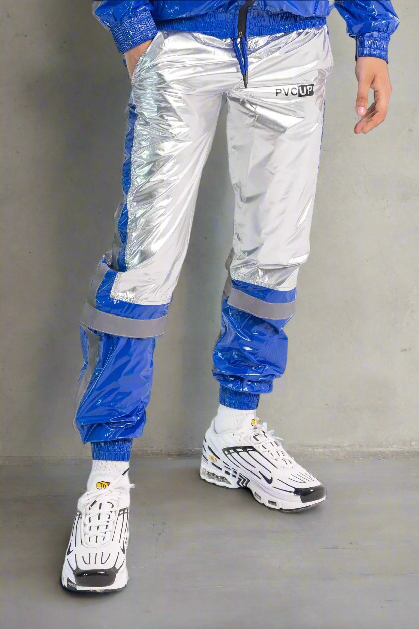 SHINE UP - blue / silver / reflective - PANTS - NYLON