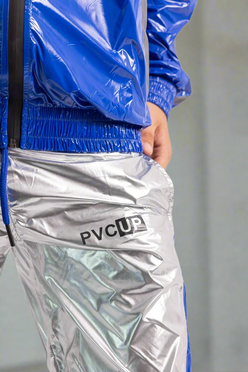 SHINE UP - blue / silver / reflective - PANTS - NYLON