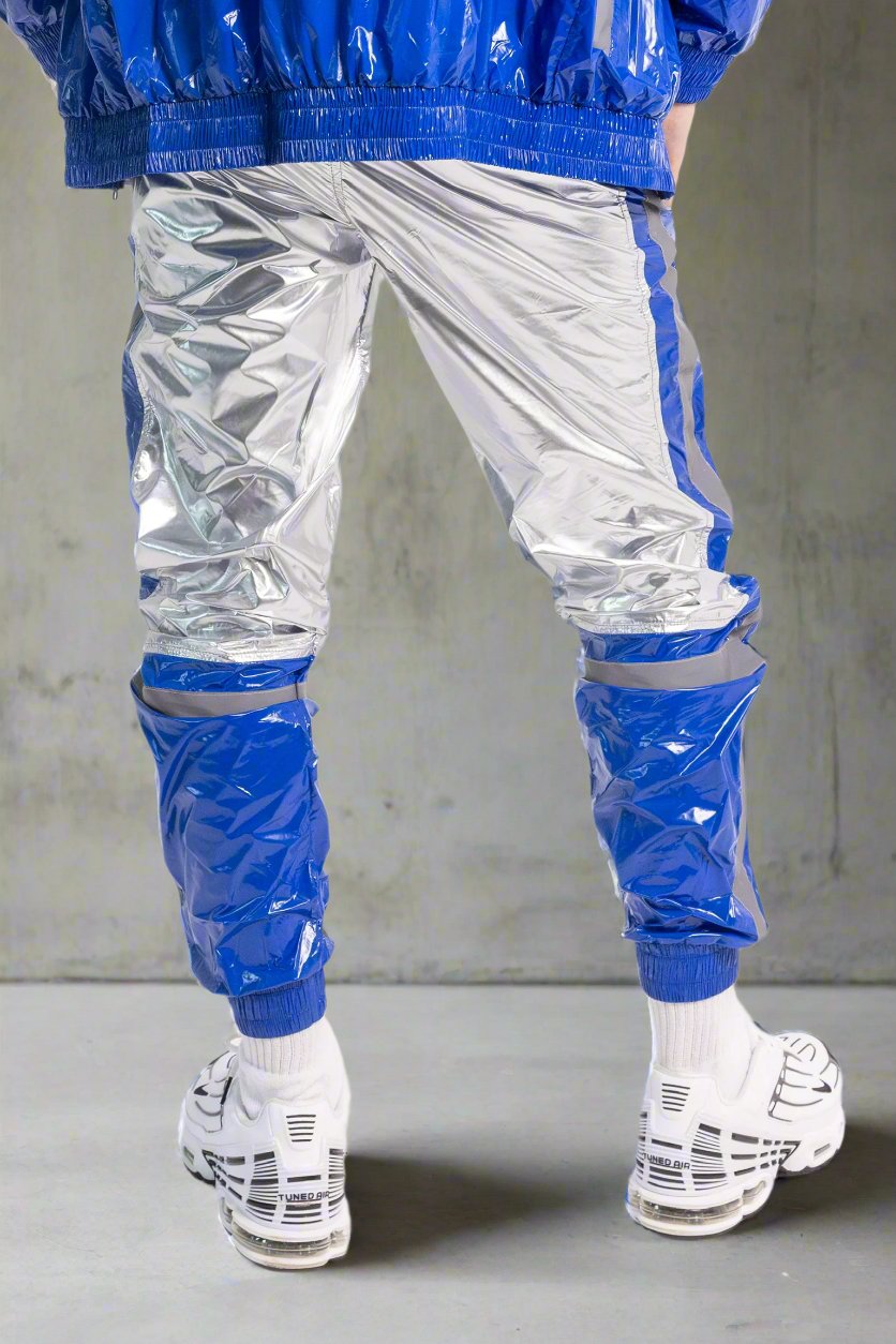 SHINE UP - blue / silver / reflective - PANTS - NYLON