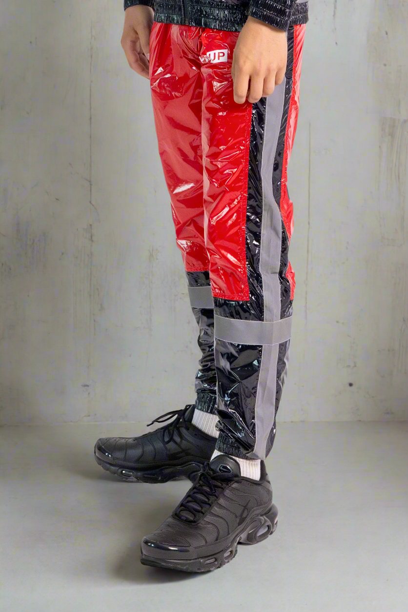SHINE UP - black / red / reflective - PANTS - NYLON