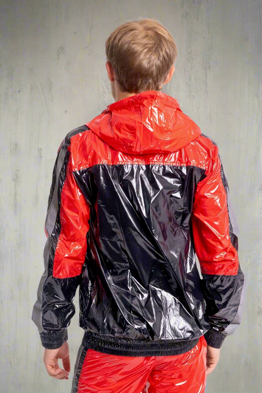 SHINE UP - black / red / reflective - JACKET - NYLON