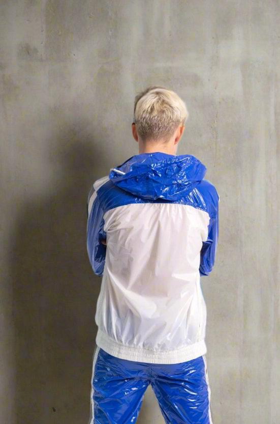 SHINE UP - white / blue / reflective - JACKET - NYLON