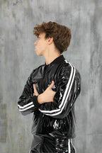 TOUCH UP - black / white - JACKET - PVC